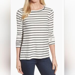 Bobeau Women's Striped Long Sleeve Top Size XL